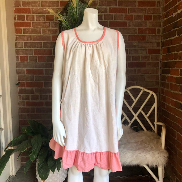 1970s Handmade Butterfly Appliqué Apron Dress