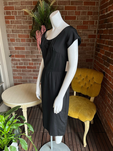 1950s Black Wiggle Dress