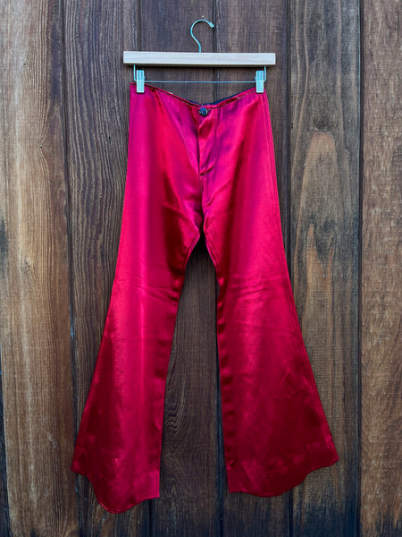 1970s Cranberry Bell Bottom Flares