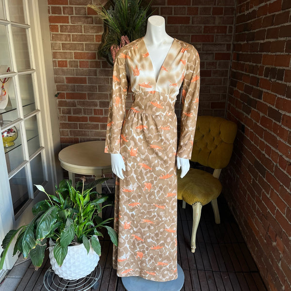 1970s Leopard Print Jersey Dress