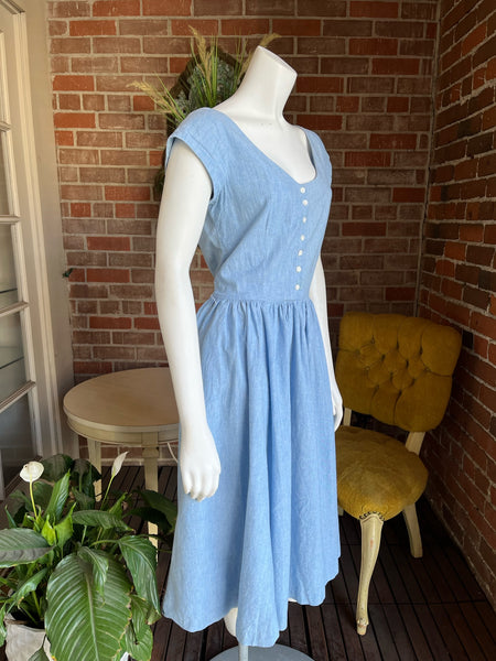 1980s Chambray Dress