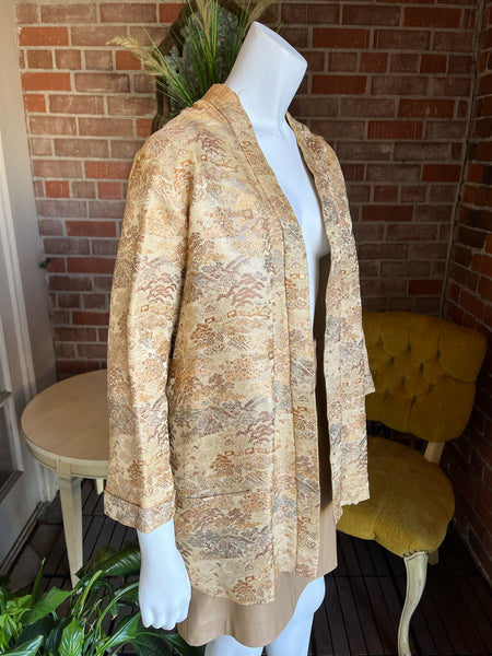 1950s Gold Jacquard Asian Print Jacket