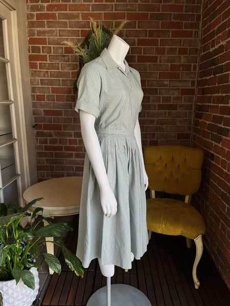 1950s Deadstock Green Gingham Set