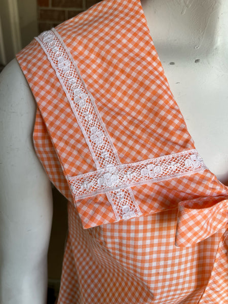 1960s Peach Gingham Sailor Top