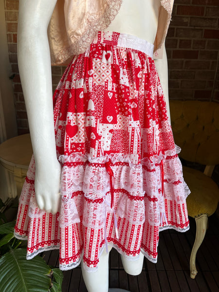 1950s Heart Print Skirt