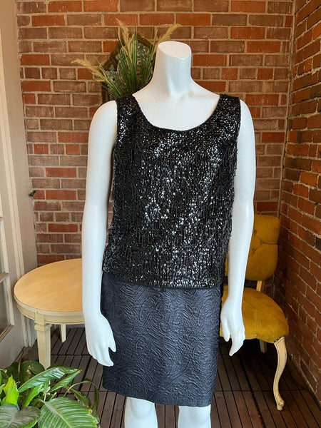 1960s Black Fringe Shell