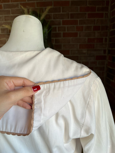 1950s Cream Sailor Collar Dress