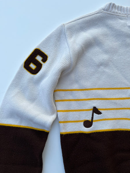 1986 Cheerleader Captain Eileen Sweater Music Notes “Eileen”