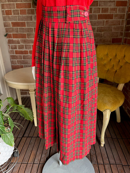 1950s Red Tartan Skirt