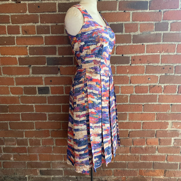 1960s Abstract Print “Paint” Dress