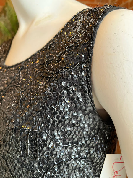 1960s Black Beaded Top