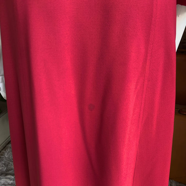 1940s Cranberry Red Rayon Crepe Dress