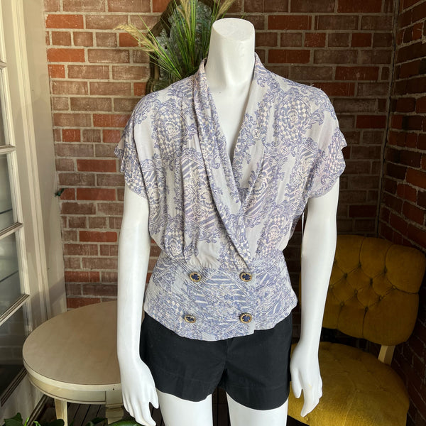 1990s Toile Blouse