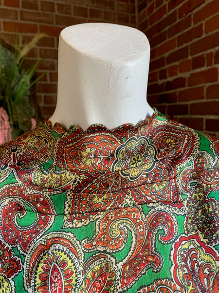 1940s Paisley Cropped Blouse