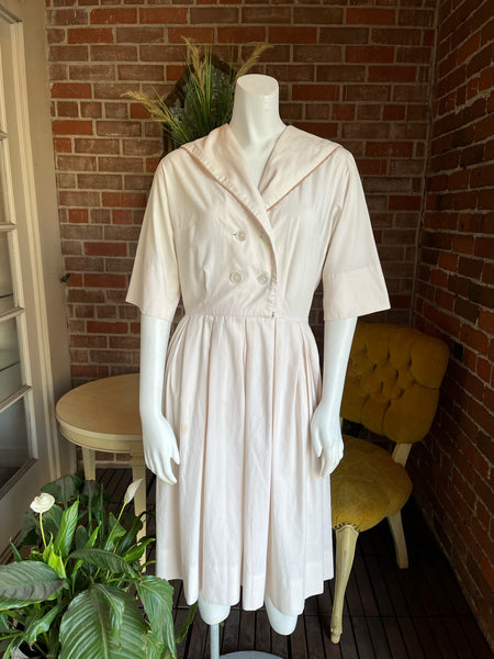 1950s Cream Sailor Collar Dress