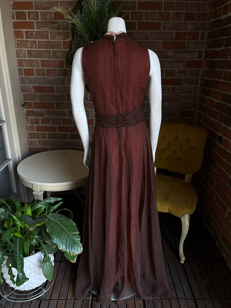 1970s Mocha Emma Domb Gown