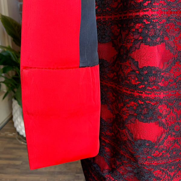 1950s Red & Black Lace Dress and Overcoat