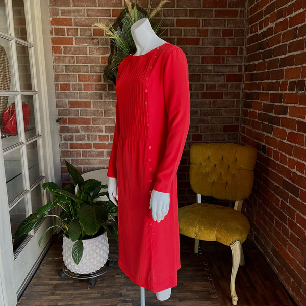 1980s Red Lanvin Dress