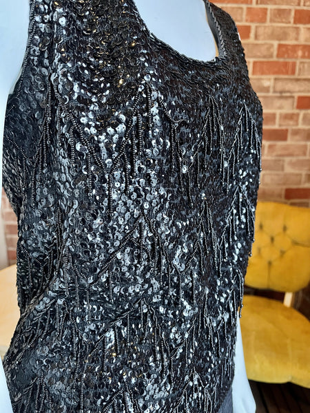 1960s Black Beaded Top