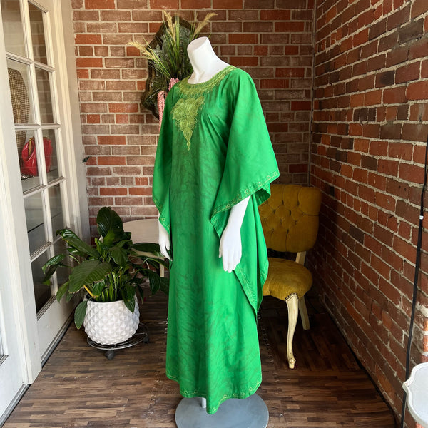 1970s Green Keyhole Caftan