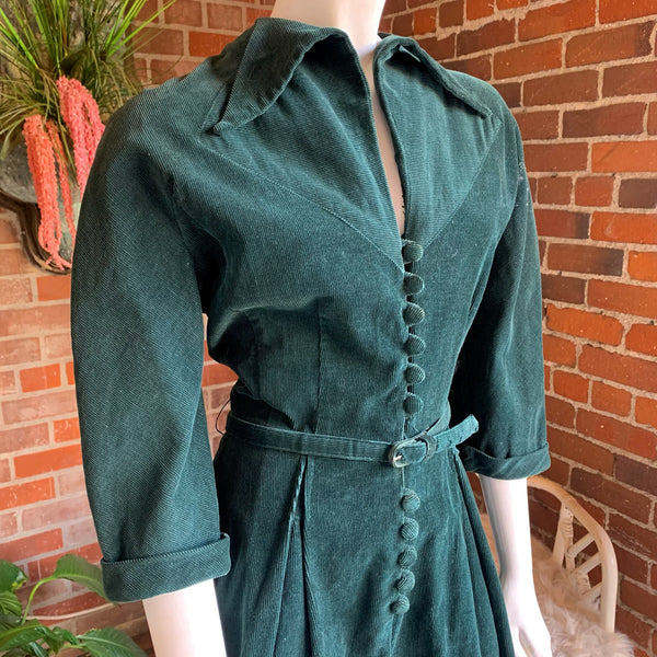 Late 1940s Jonathan Logan Corduroy Dress