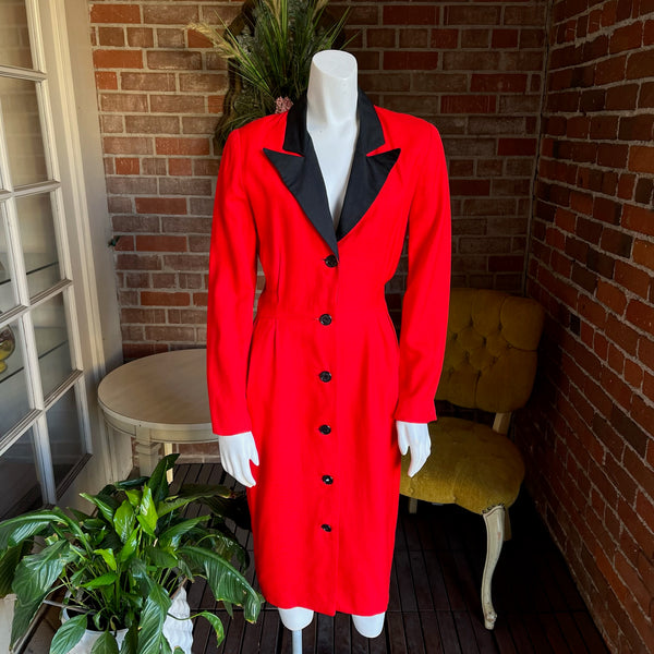 1980s Christian Dior Red and Black Dress