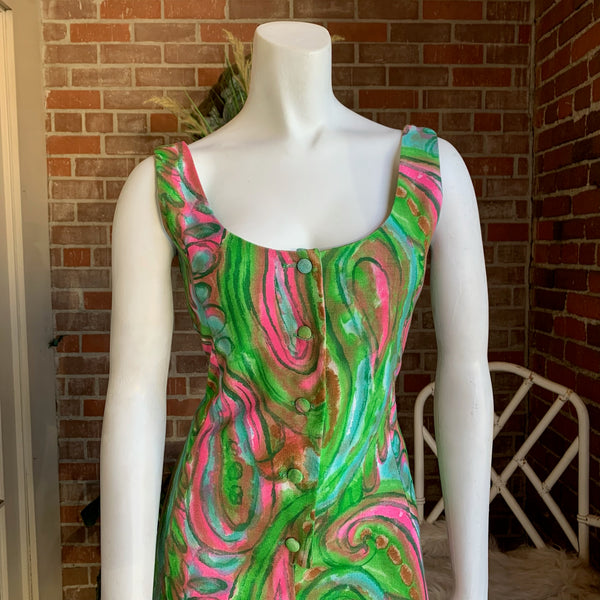 1960s Paisley Shift Dress