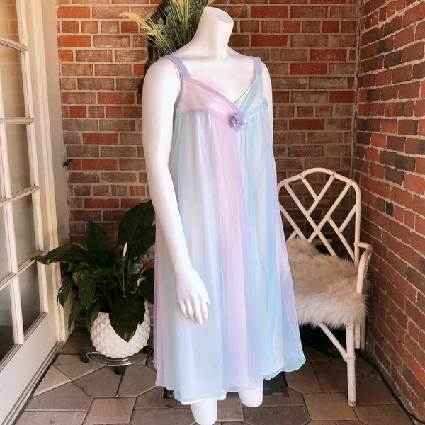 1960s Pastel Ombré Nightgown