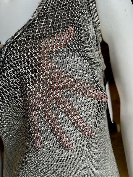 1990s Silver Metallic Mesh Dress