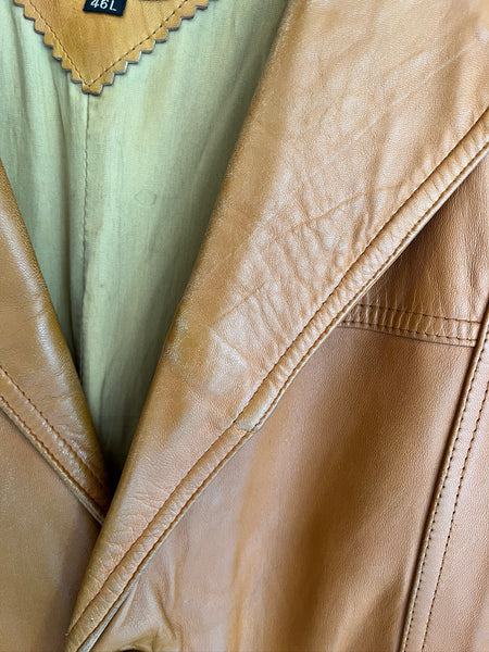 1970s Leather Jacket Braided Trim