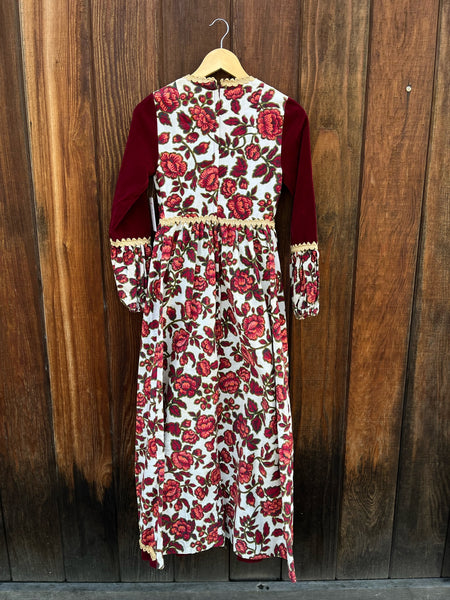 1970s Black Label Gunne Sax Velvet Dress