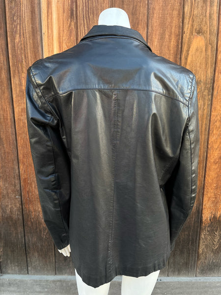 1980s Double Breasted Leather Blazer