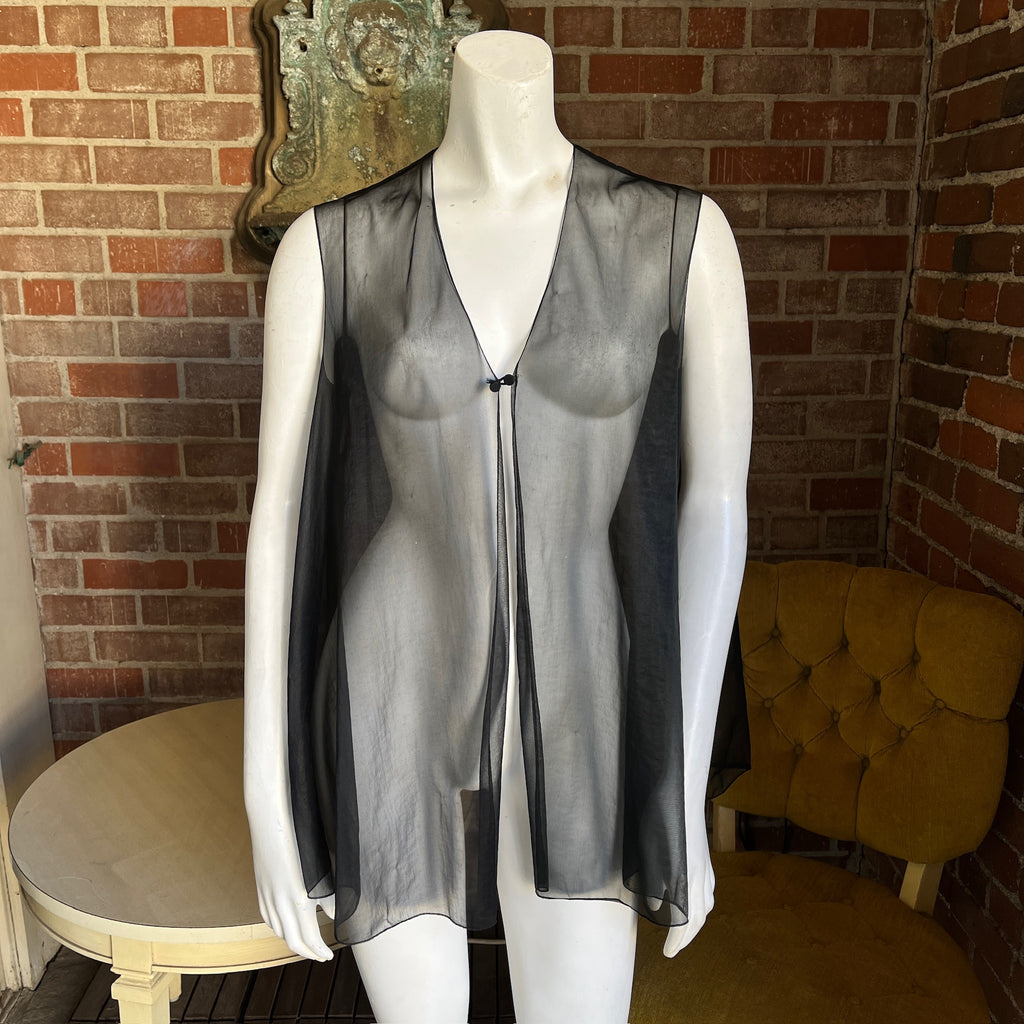 1960s Black Sheer Cover Up 1960s Black Sheer Cover Up