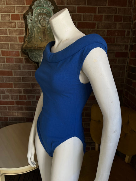 1980s Rolled Boat Neck Bodysuit