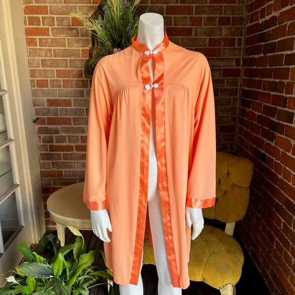 1960s Orange Sherbert Nylon Robe