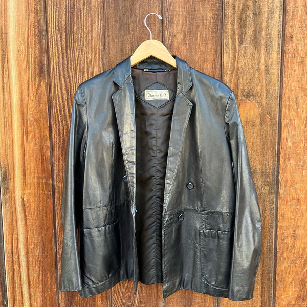 1980s Double Breasted Leather Blazer