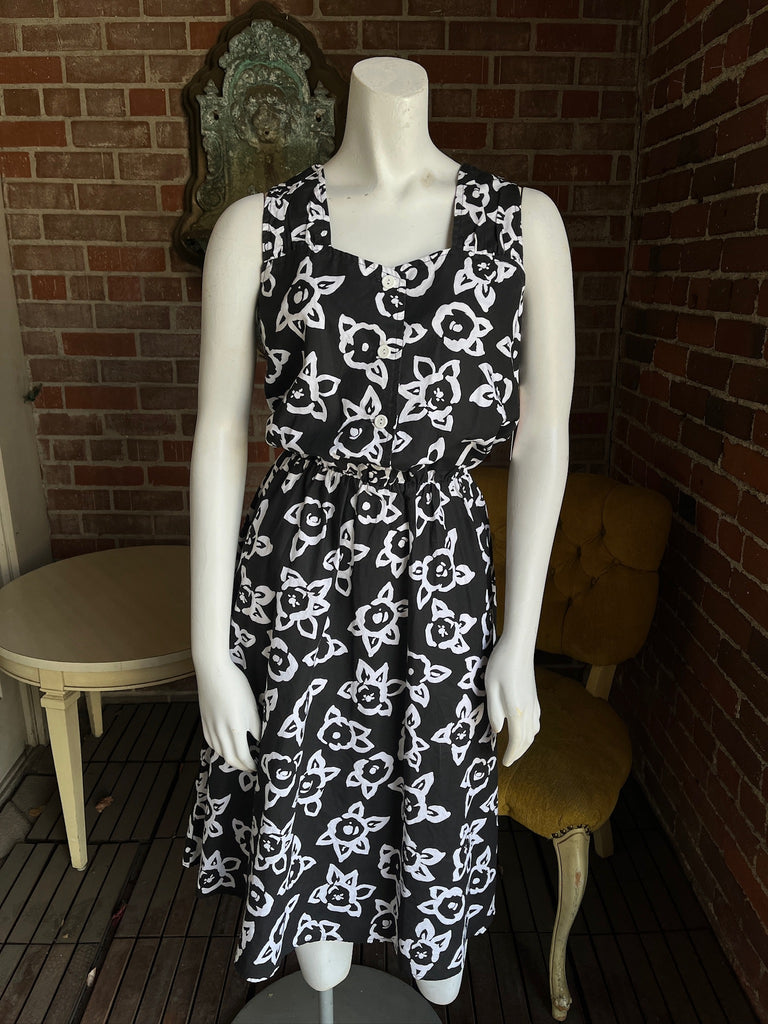 cotton on black floral dress Women's Organic Cotton Midi Dress