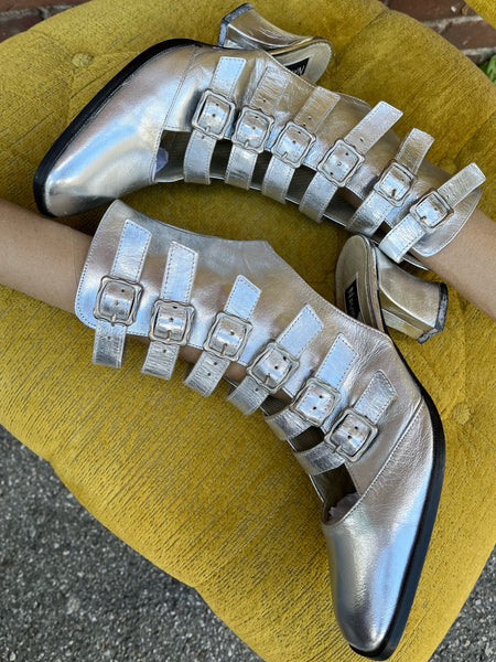 1990s Silver Strappy Shoes