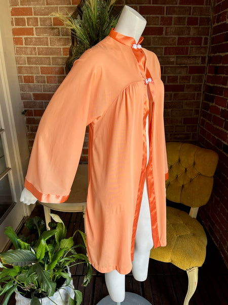 1960s Orange Sherbert Nylon Robe