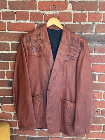 1970s Men's Scully Leatherwear Sport Coat Blazer