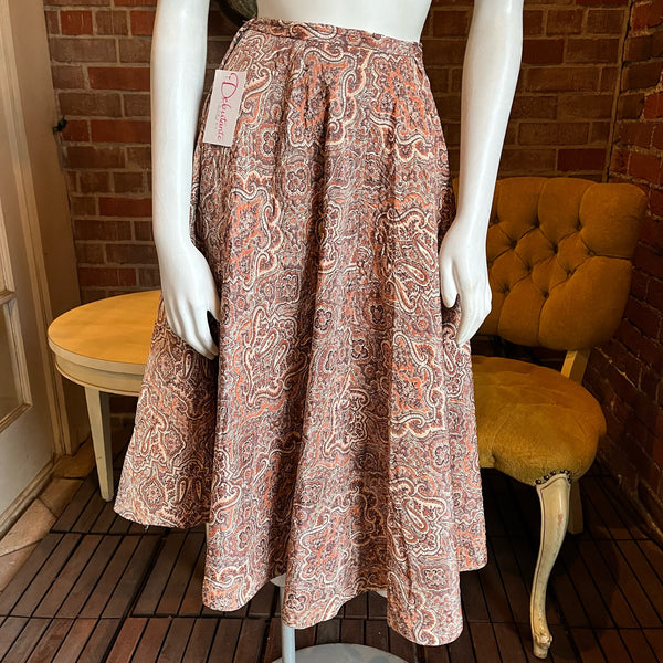 1950s Paisley Quilted Skirt