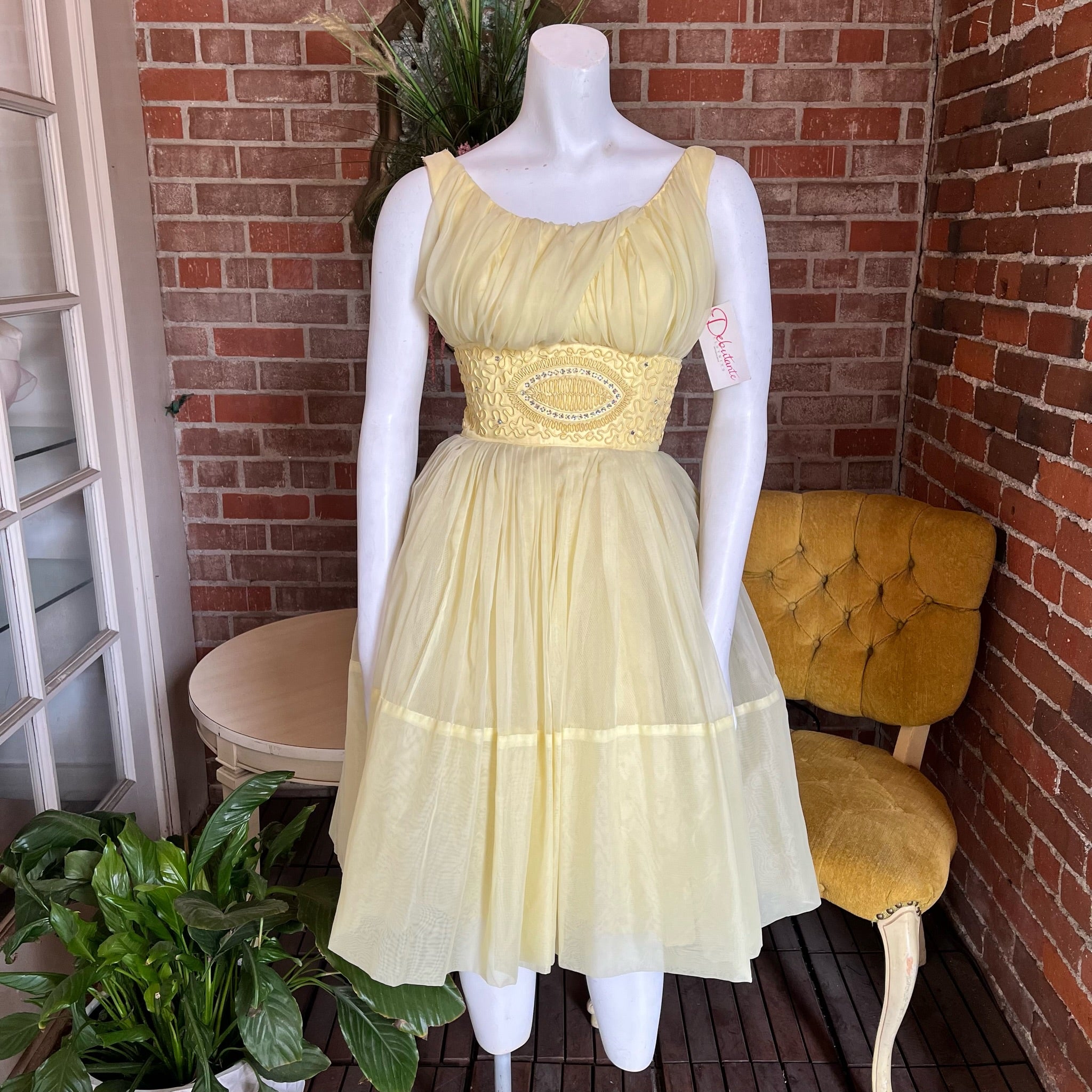 1950s Yellow Cupcake Dress