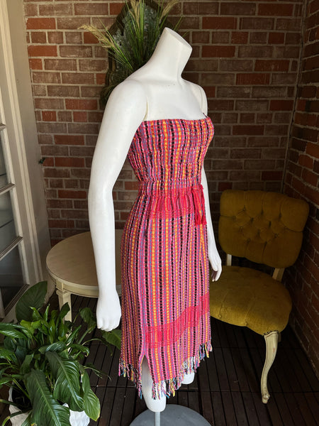 Woven Strapless Mexican Dress