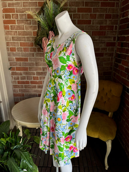 1960s Italian Floral Pinafore