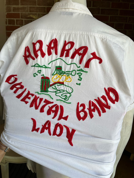 Vintage Shriner “Ararat Oriental Band Lady” Chainstitch Top