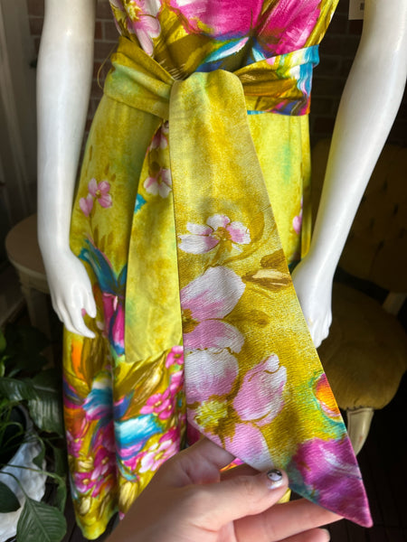 1960s Tropical Floral Jumpsuit