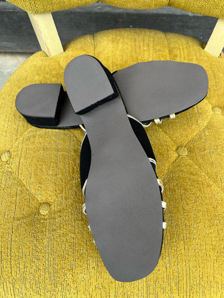 Black & Silver Slippers