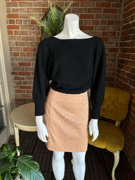 1990s Beige Mini Skirt