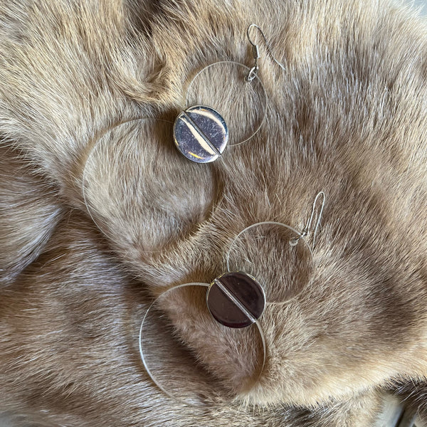 Mod Clear Acrylic Silver Earrings