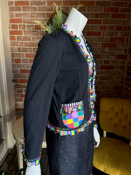 1980s Hand Painted Details Cardigan
